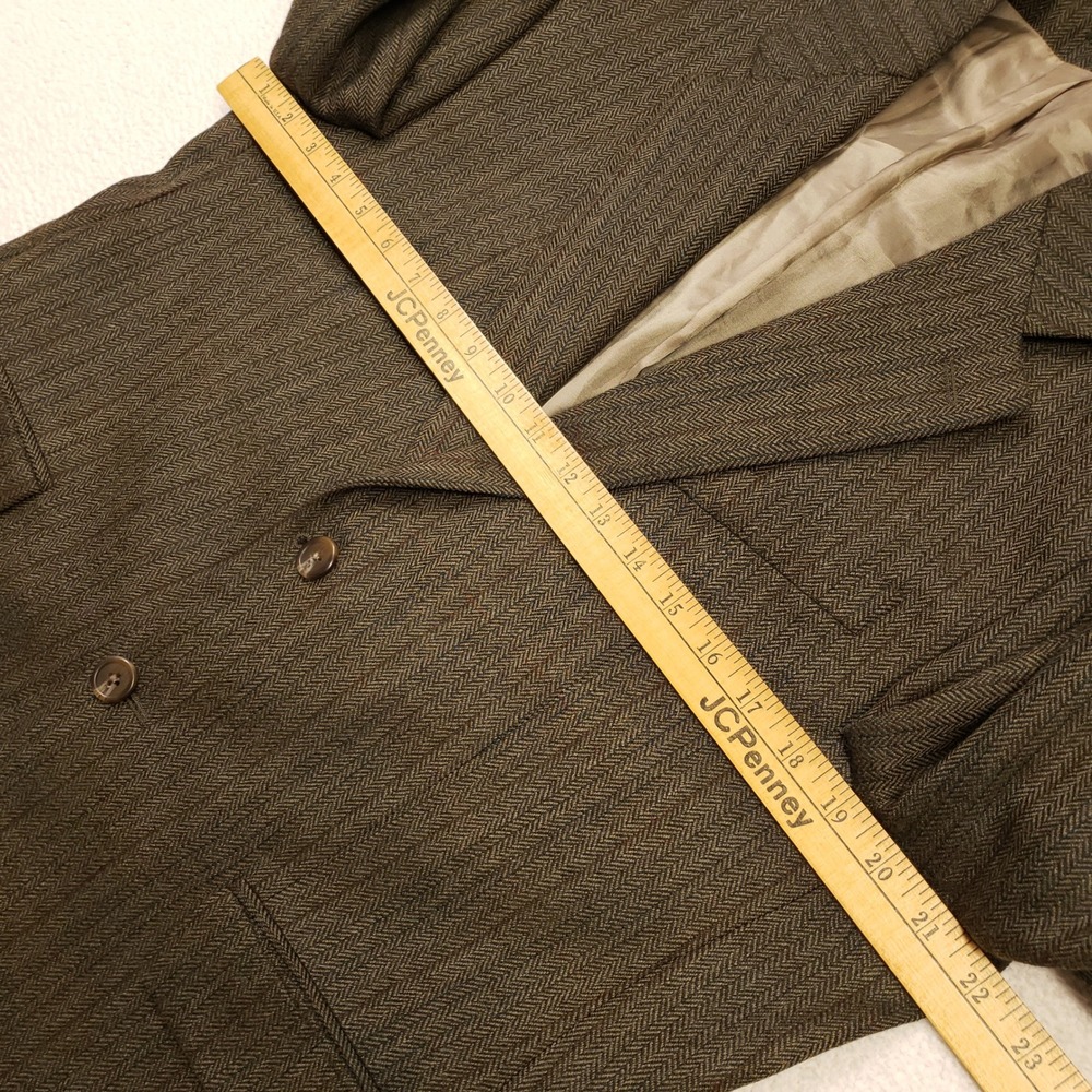 Lauren Ralph Lauren Sport Coat Mens 40S Brown Wool Herringbone Pinstripe Blazer - Picture 8 of 14